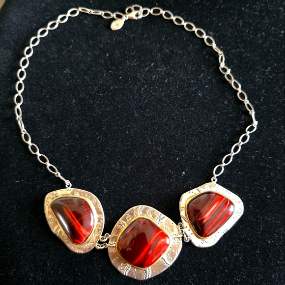 Silpada Sterling Silver Red Rocks Tigers Eye Necklace 20” - Picture 1 of 13